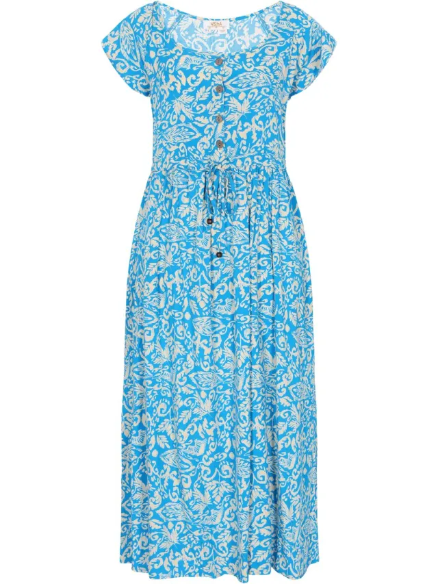 Usha Dress blue offwhite