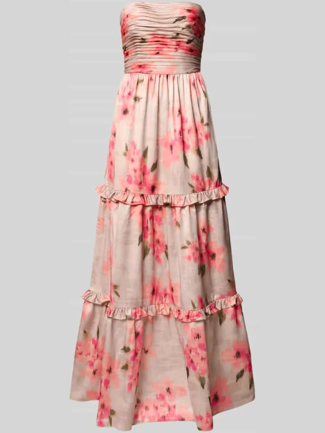 Adrianna Papell Maxi-jurk in off-shoulder-look met ruches koraal, foto 2
