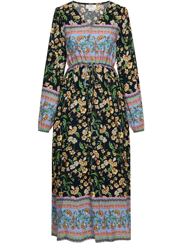 Usha Zomerjurk Navy Veelkleurig