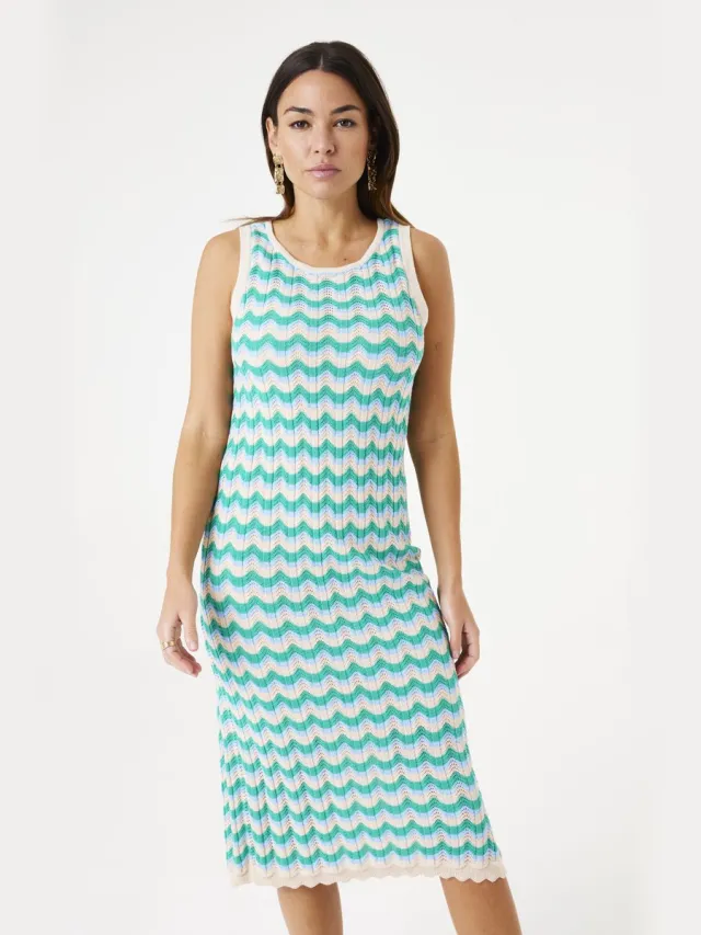 Garcia Dames Effen Jurk Groen Sleeveless Green