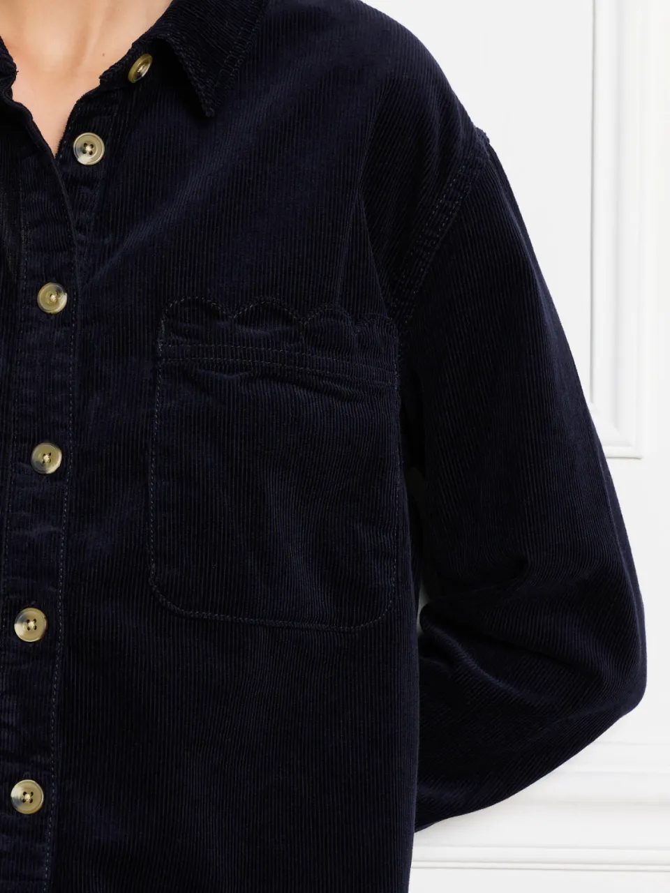 LOLALIZA corduroy korte blousejurk - donkerblauw, foto 6