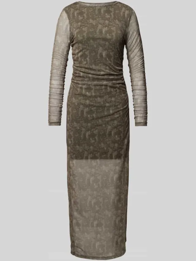 Noisy May Maxi-jurk met plooien, model 'JUDITH' Grafiet