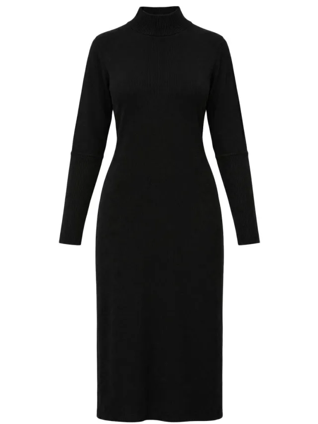 Trendyol Modest Dames Effen Maxi Lang Recht Modest Jurken Zwart