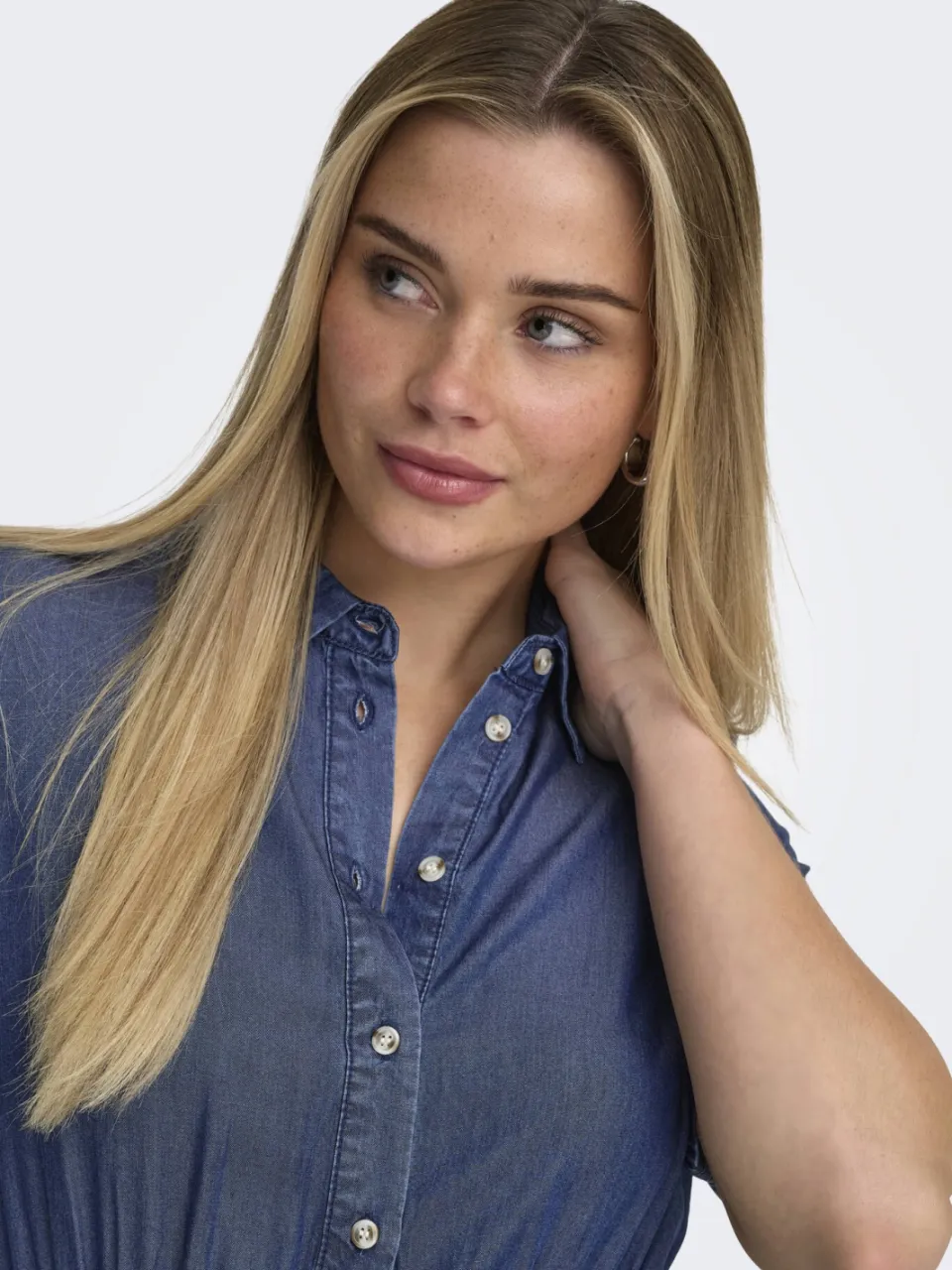 Only blousejurk dark blue denim, foto 4