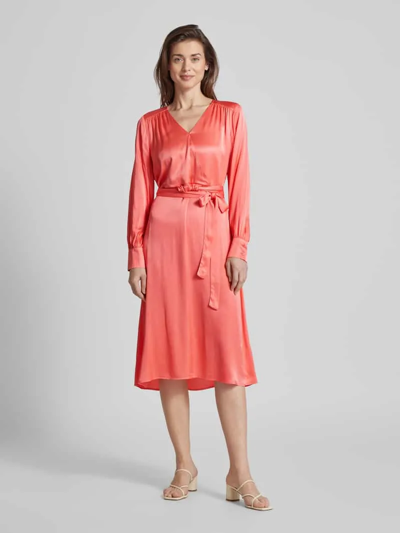 Milano Italy Midi-jurk in wikkellook van viscose Koraal