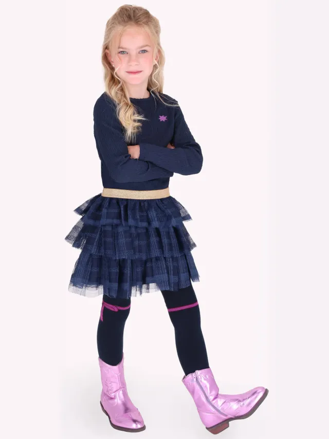 B.Nosy midi jurk met glitters donkerblauw