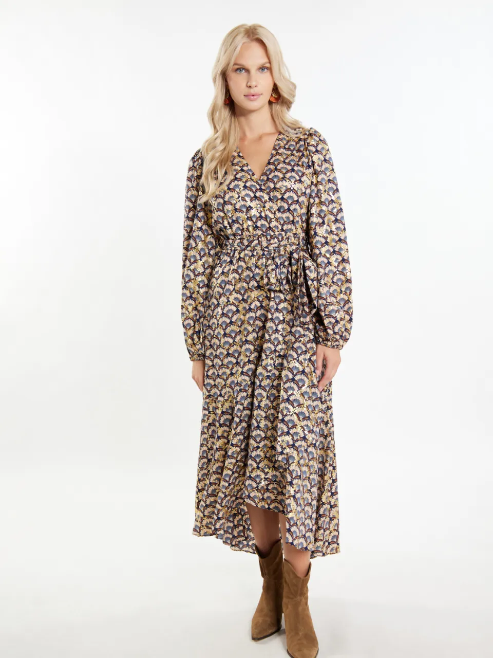 IZIA Maxi-jurk met print Dames Navy Veelkleurig