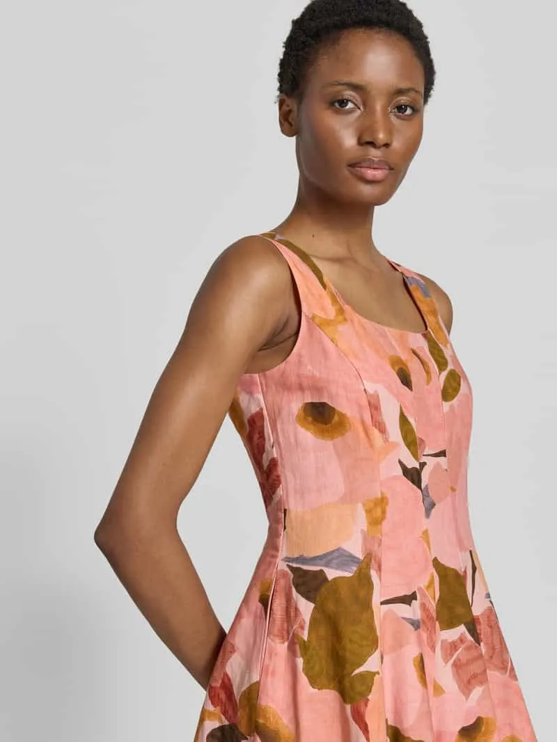 Ted Baker Midi-jurk van linnenmix model 'Shivana' koraal, foto 4