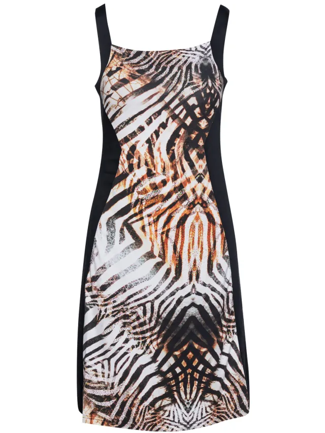 Conquista Jurk met dierenprint zwart, foto 2