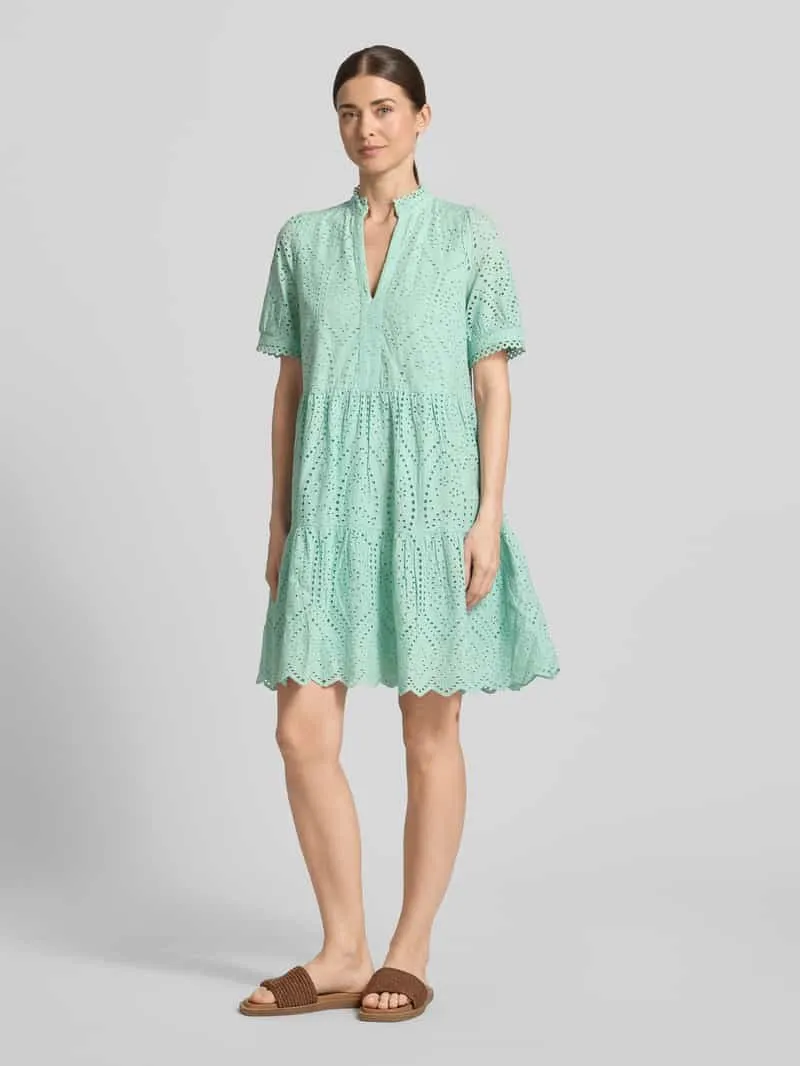 Yas Mini-jurk met ajourwerk model 'Holi' mintgroen, foto 4