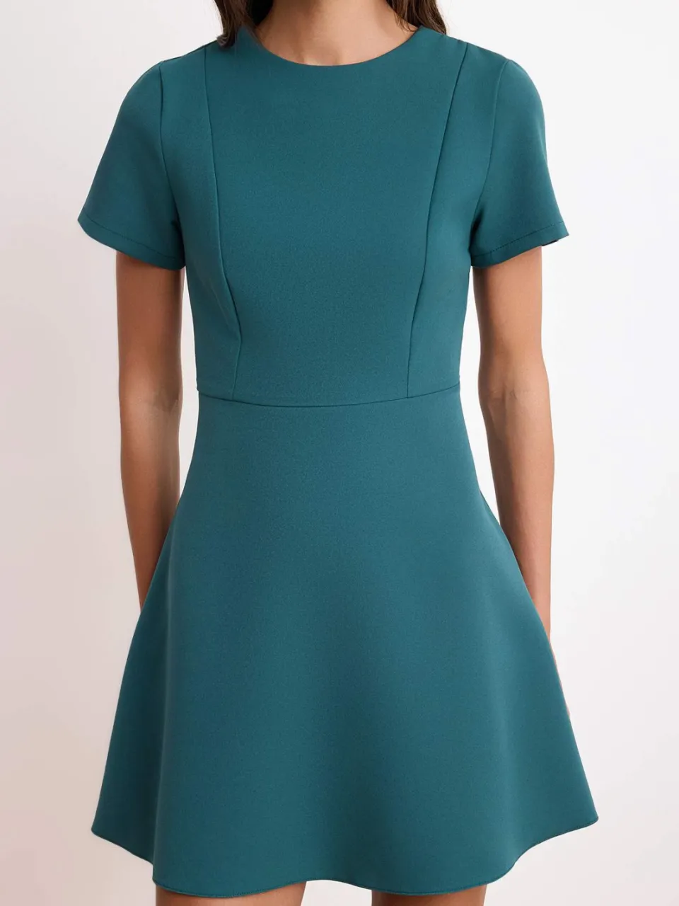 Trendyol TRENDYOLMİLLA Dames Groen Effen Kort / Mini Kort Skater Jurken, foto 2