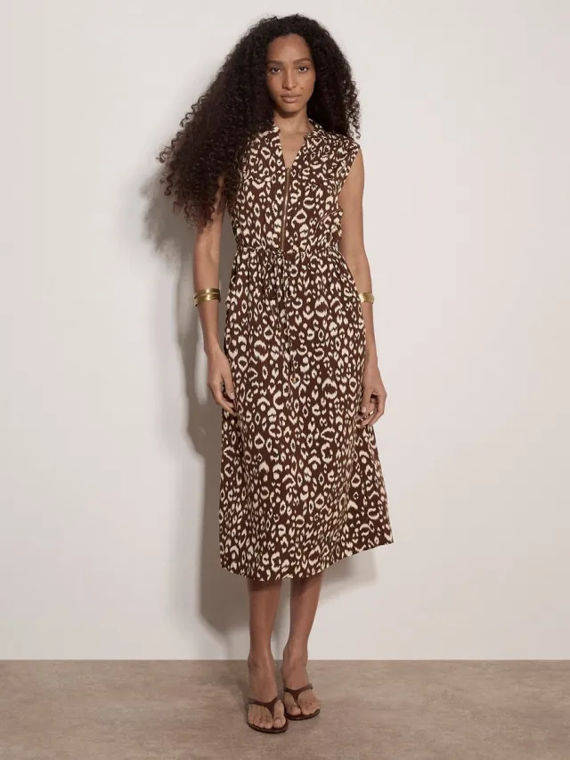 Apricot Midi-jurk met dierenprint bruin