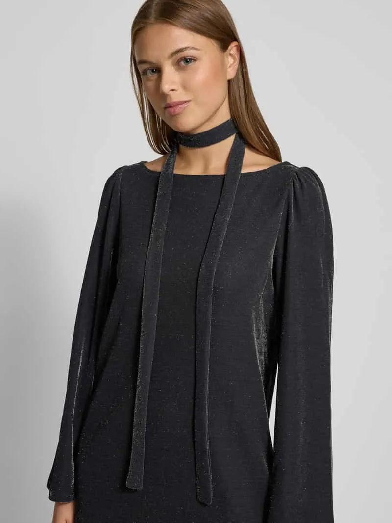 Vila Mini-jurk met boothals, model 'ELEINAS' zwart, foto 4