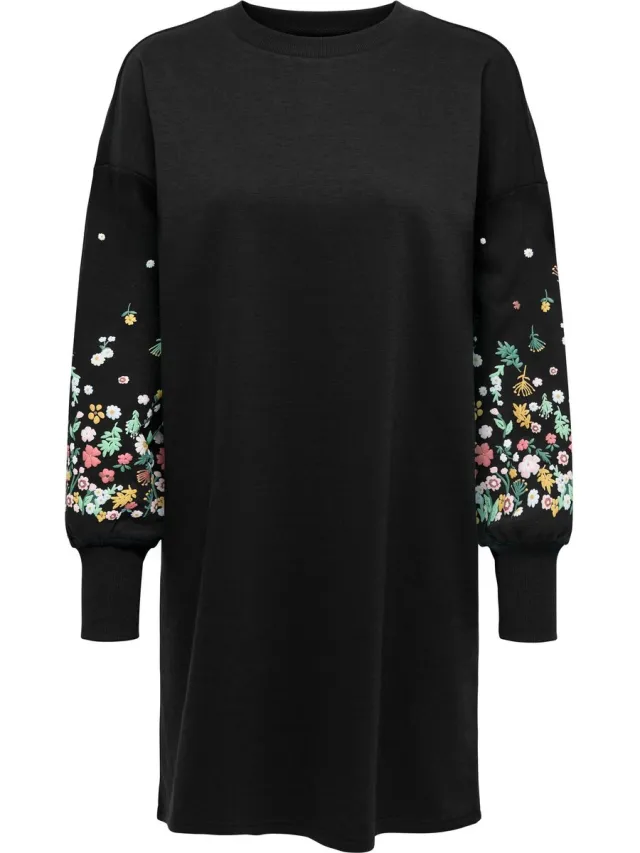 Only KIDS ONLY Sweatjurk KOGBROOKE Lange jurk Black 1