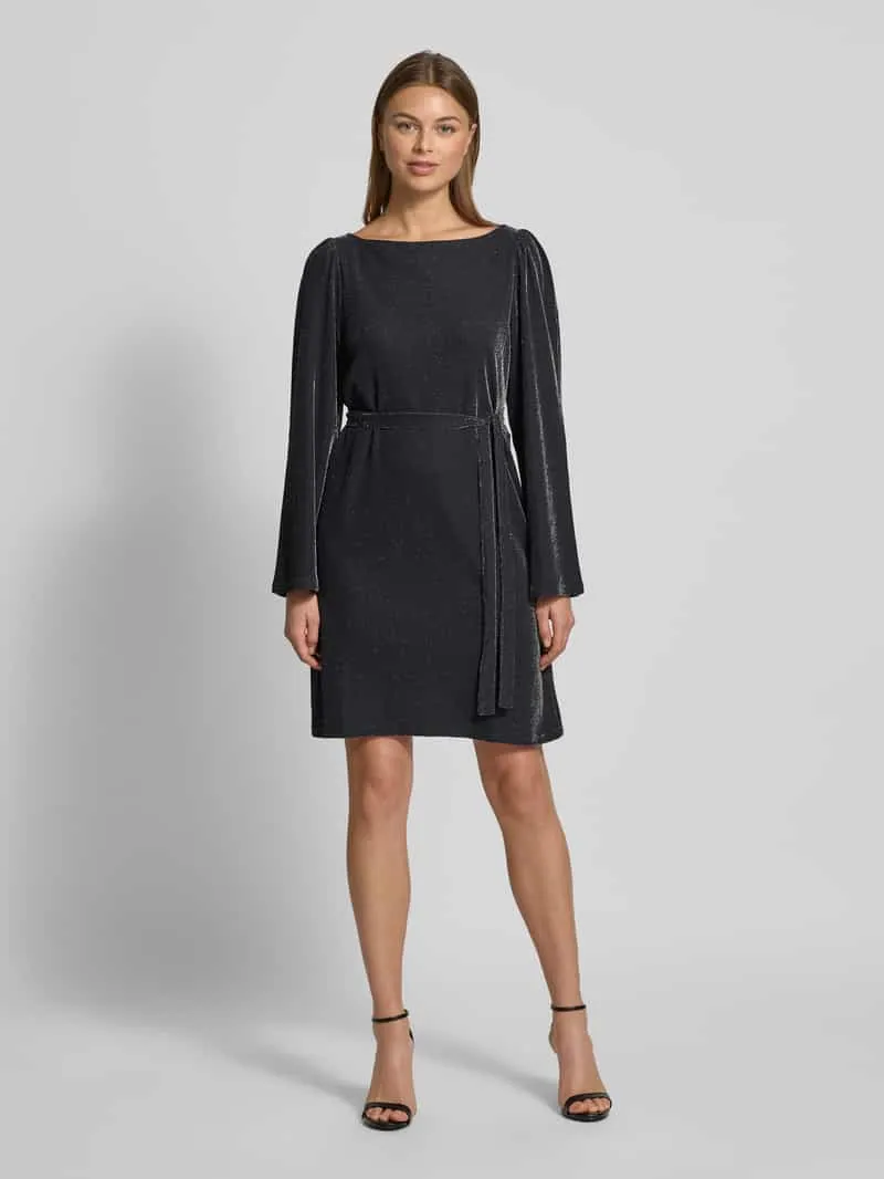 Vila Mini-jurk met boothals, model 'ELEINAS' zwart, foto 3