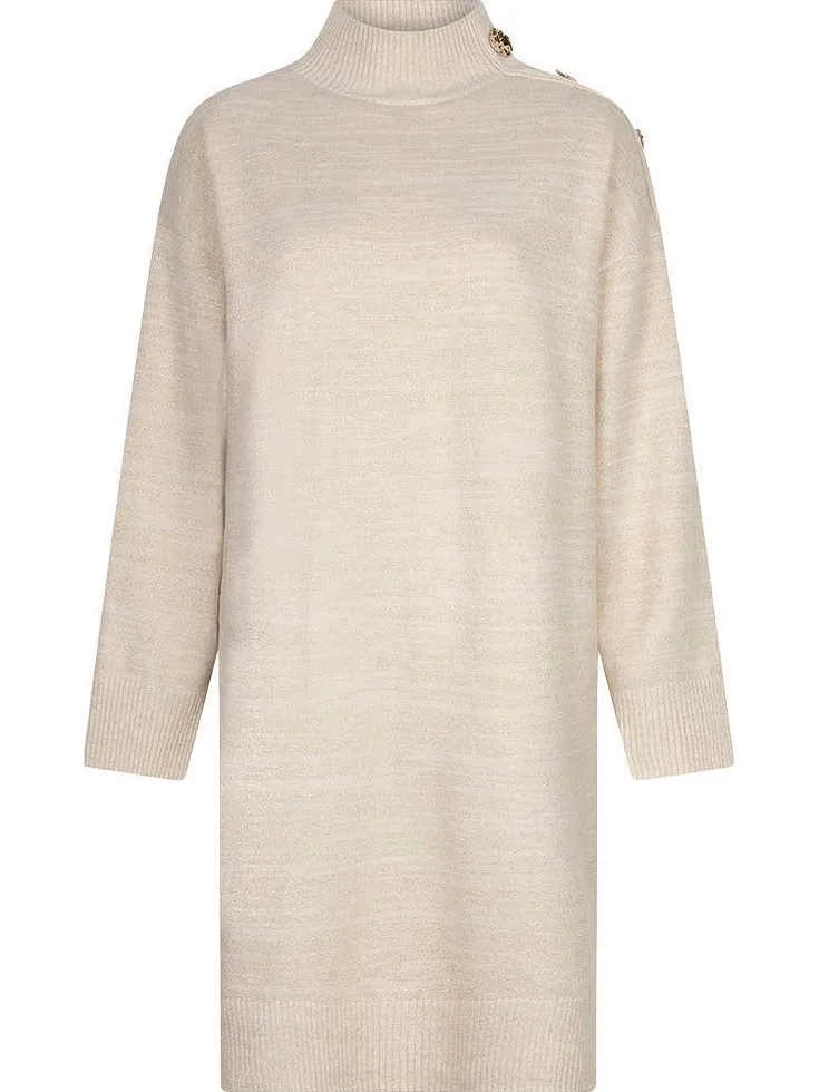 Esqualo jurk met col en wol - beige, foto 2