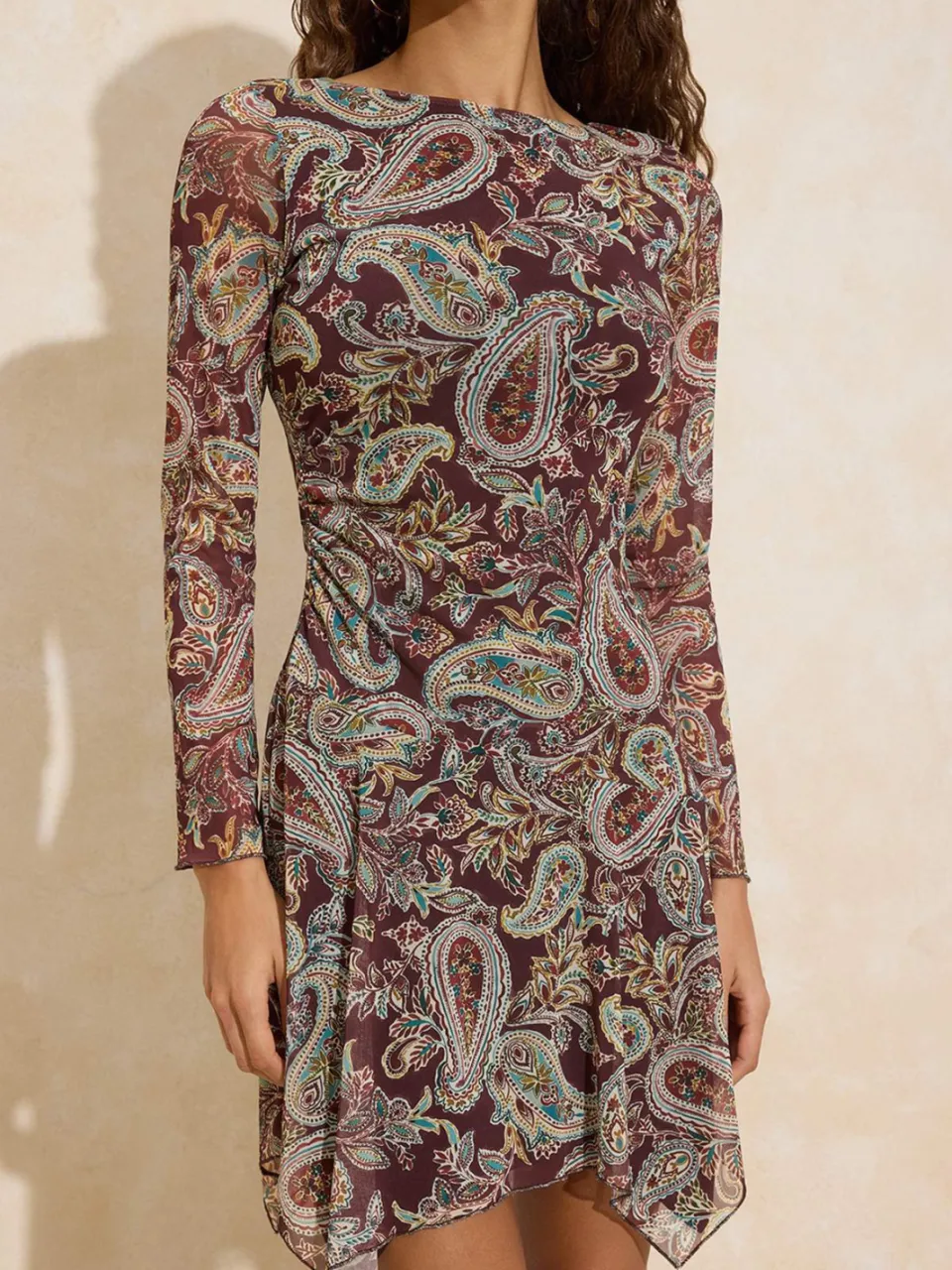 Trendyol TRENDYOLMİLLA Dames Meerkleurig Paisley Kort / Mini Lang Casual Skater Jurken veelkleurig, foto 2