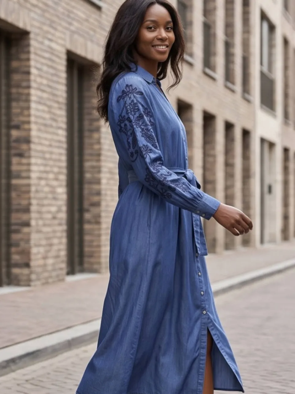 Didi gebloemde blousejurk - blauw, foto 3