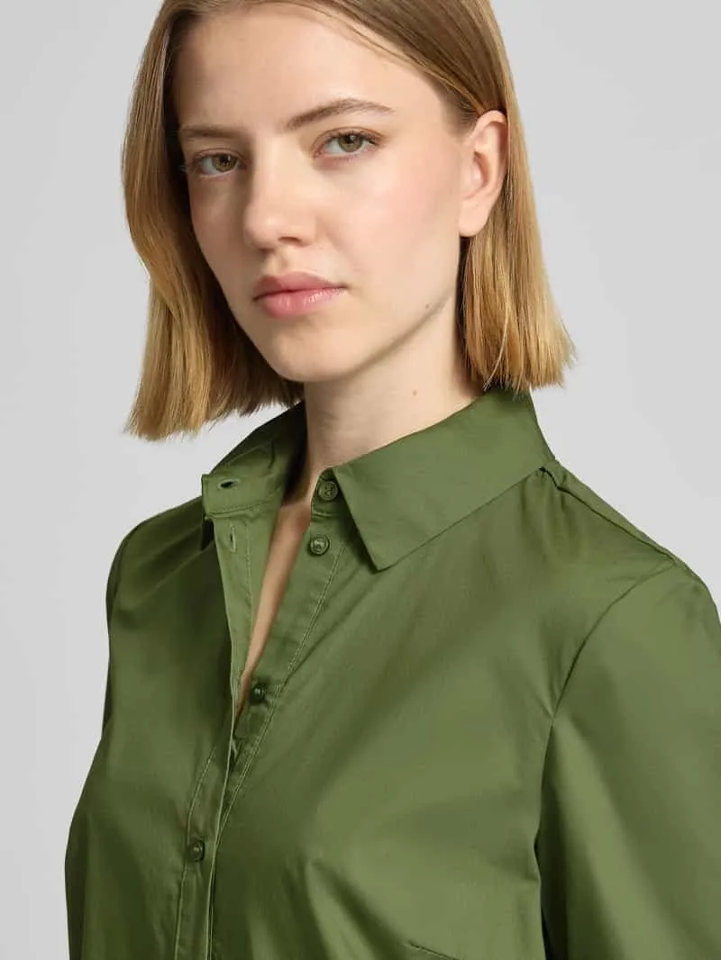 Christian Berg Woman Selection Knie-lang overhemdjurk met knoopsluiting olijfgroen, foto 4