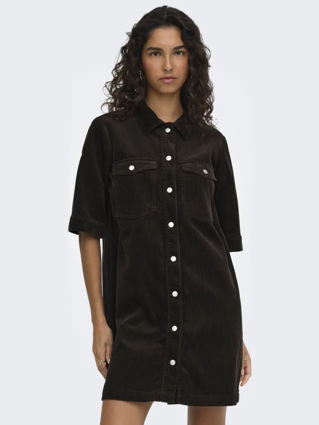 JDY corduroy blousejurk - bruin, foto 3