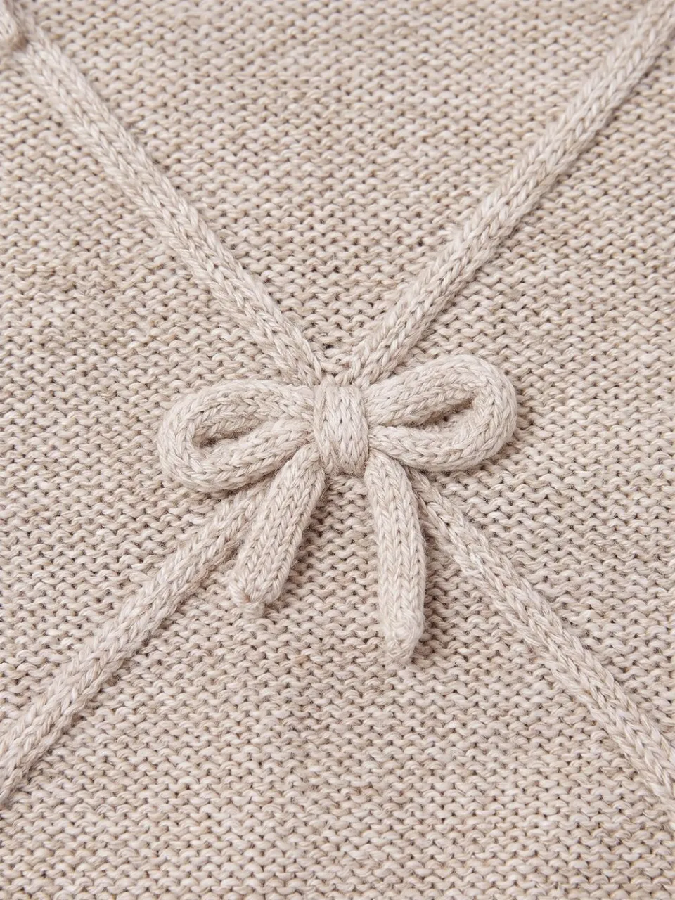 Mayoral Meisjes Jurken Knit Dress With Bows - Beige, foto 2