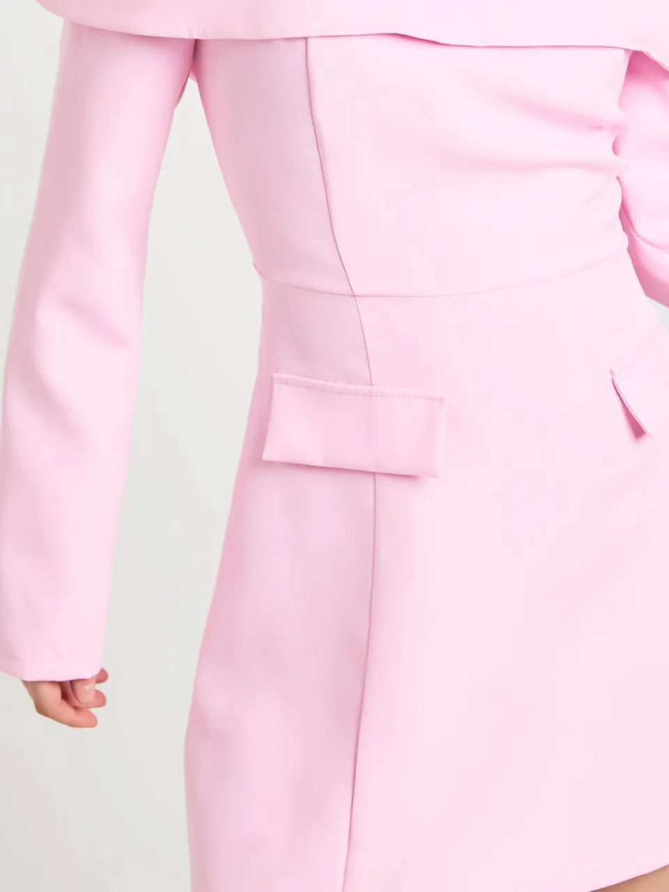 boohoo Dames Petite Bardot Gestructureerde Mini Jurk baby roze, foto 4