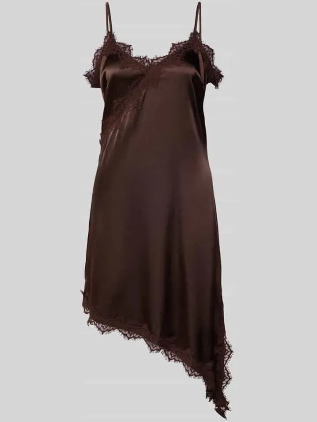 Noisy May Mini-jurk met kant Model 'SOFIE' Chocoladebruin