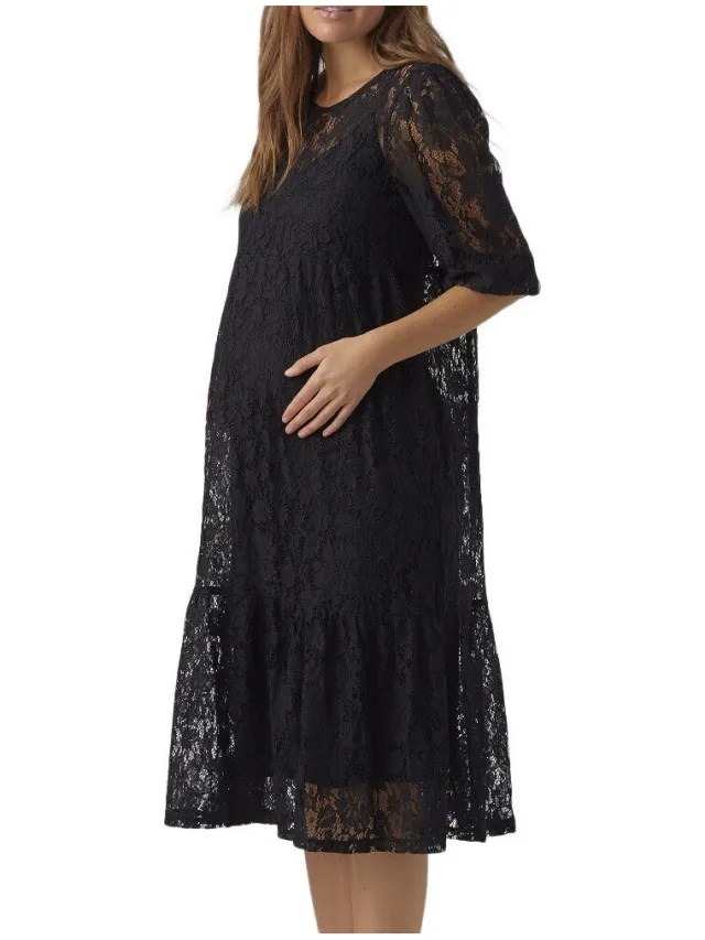 Vero Moda Korte Jurk Vero Moda Marternity Calf Zwart