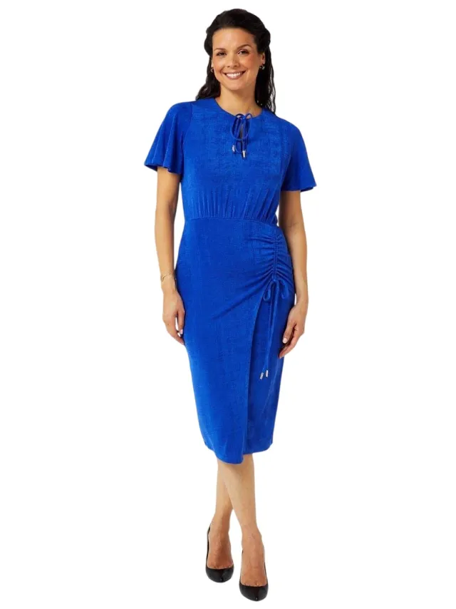 Biba Midi-jurk met uitsparing voor dames (Blauw)