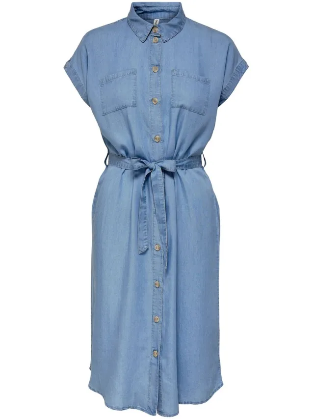 Only Carmakoma CARPEMA HANNOVER SS DNM SH DRESS NOOS - Meisjes - Mini jurken Medium Blue Denim
