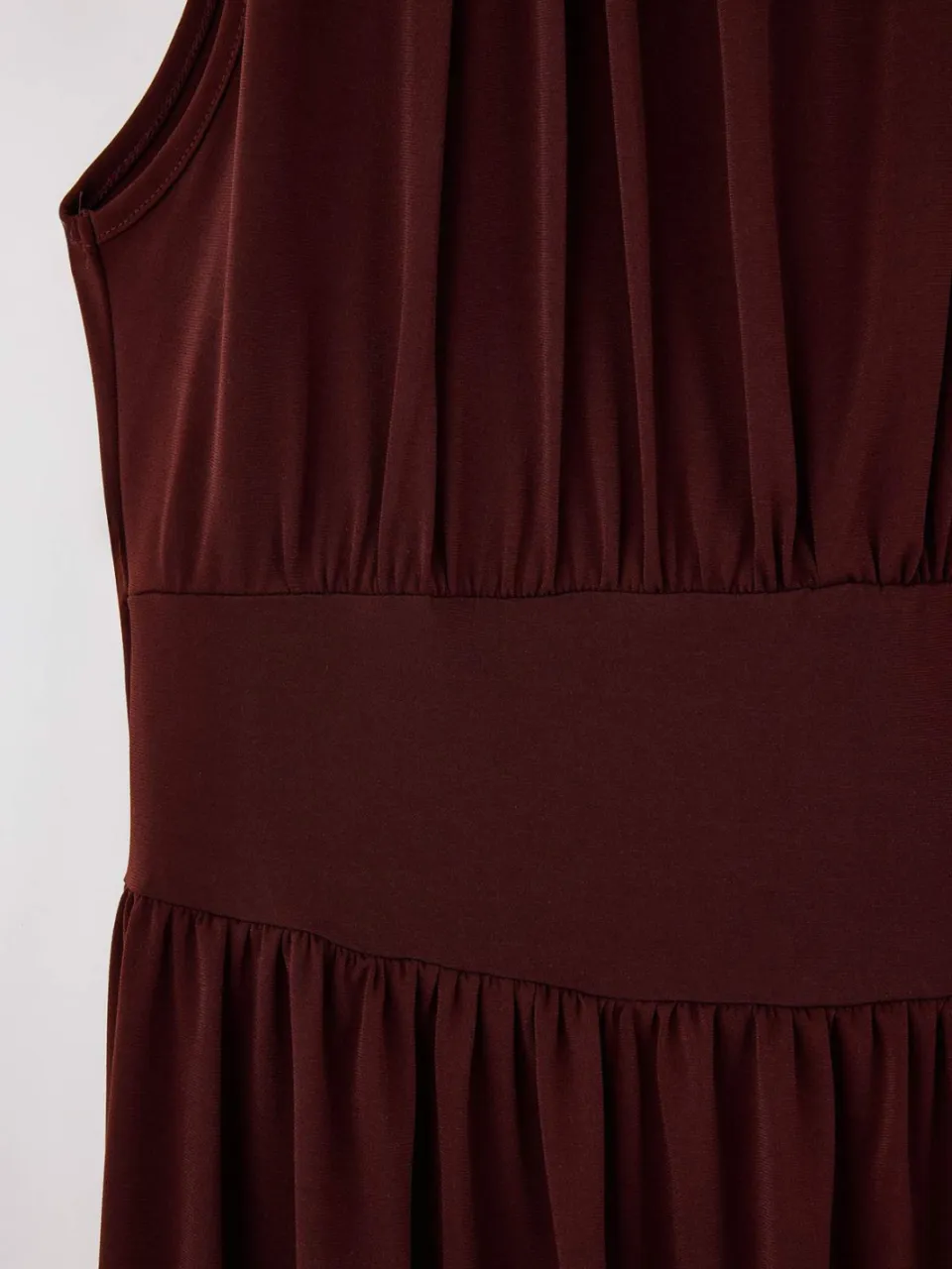 Turkishsouq Gebogen platte maxi-jurken voor dames, mouwloos, casual/dagelijks, skatermodel, plus size bruin, foto 2