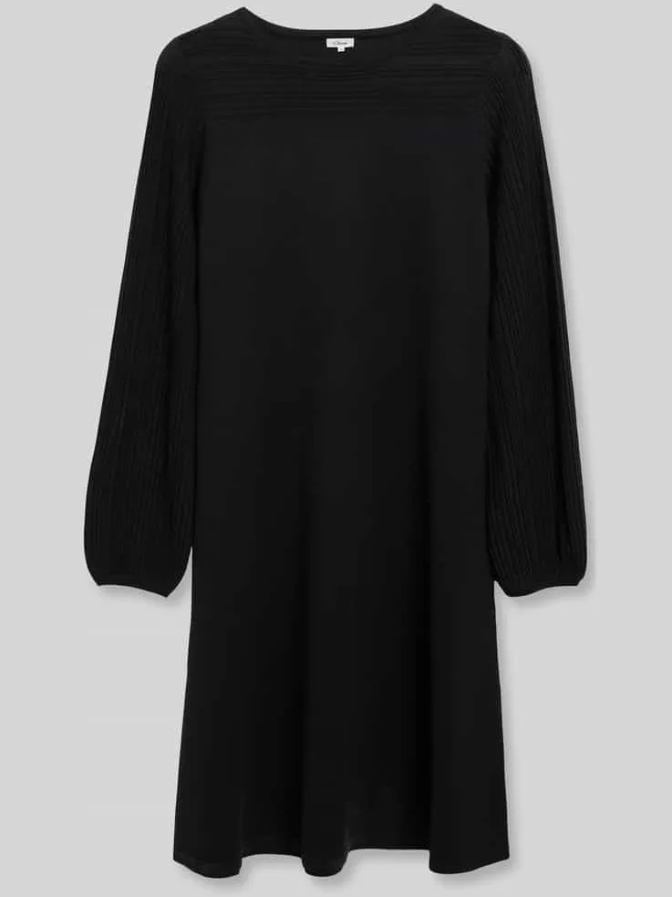 s.Oliver BLACK LABEL semi-transparante gebreide jurk zwart, foto 2