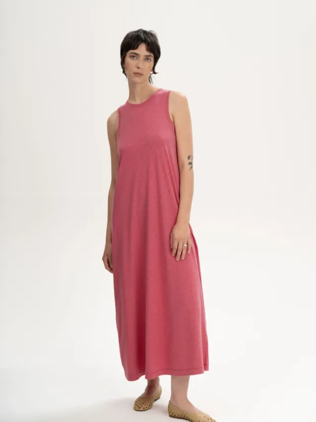 MELA dames vegan Maxi Jurk Mahika Blossom Melange Roze