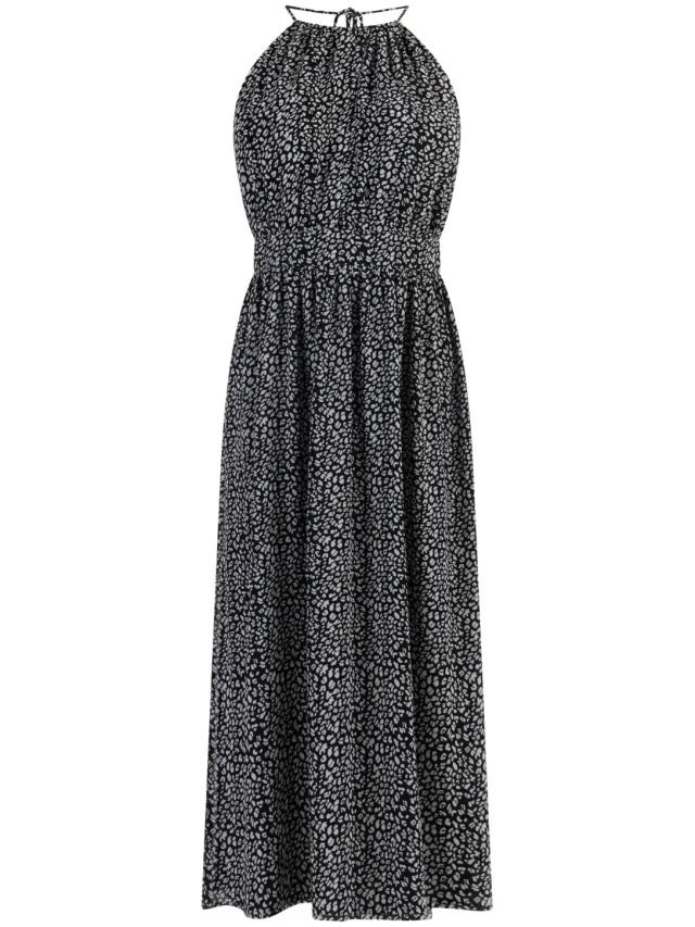 Faina Midi-jurk van chiffon Dames zwart wit, foto 2