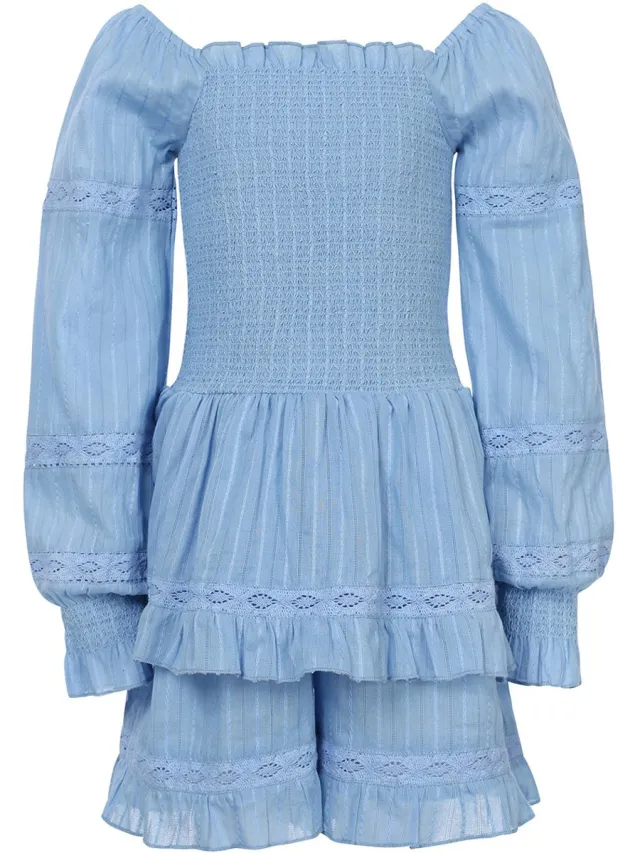 LOOXS REVOLUTION LOOXS 10sixteen Meisjes jurk - Maat 152 in de kleur Blauw van 100% Cotton - 2512-5828-105