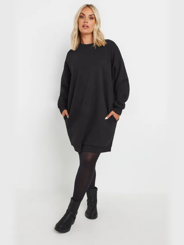 Yours Zwarte Sweatshirtjurk-56 Black
