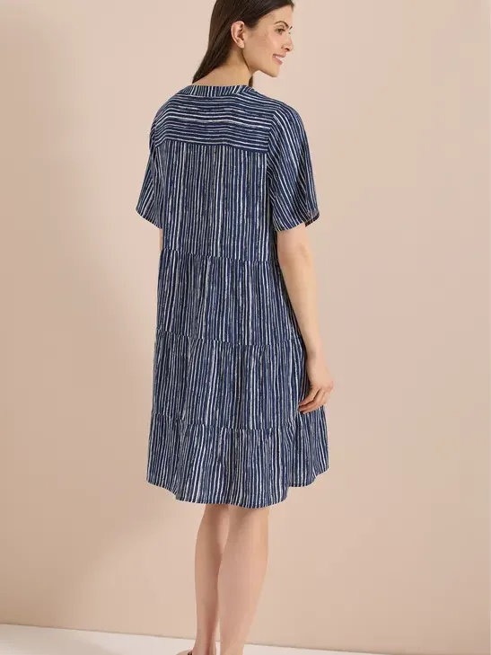 cecil Knielange jurk met gestreept patroon blauw, foto 2