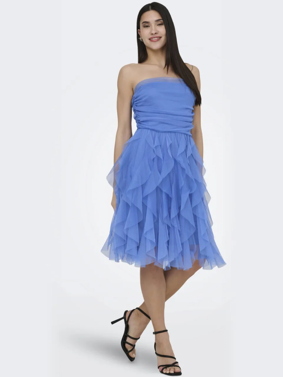 Only off shoulder jurk blauw
