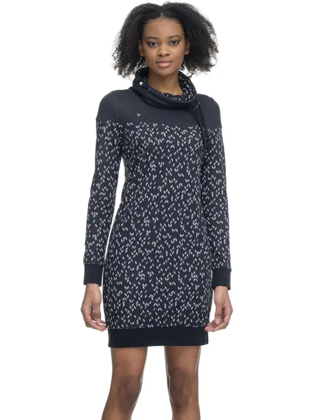 Ragwear Dames jurk met hoge kraag Ragwear Chloe zwart