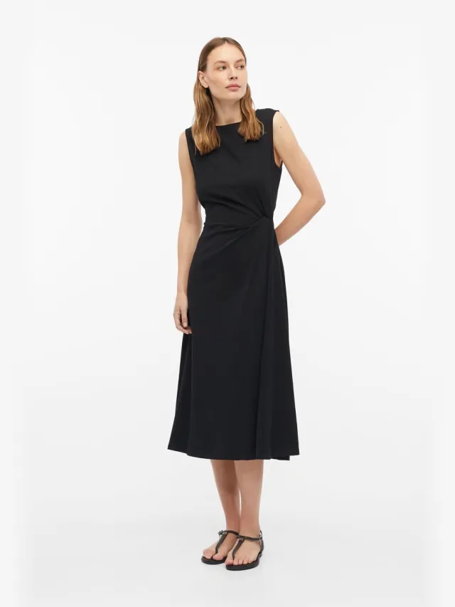 S.Oliver female - Jerseyjurk met drapering in de taille zwart