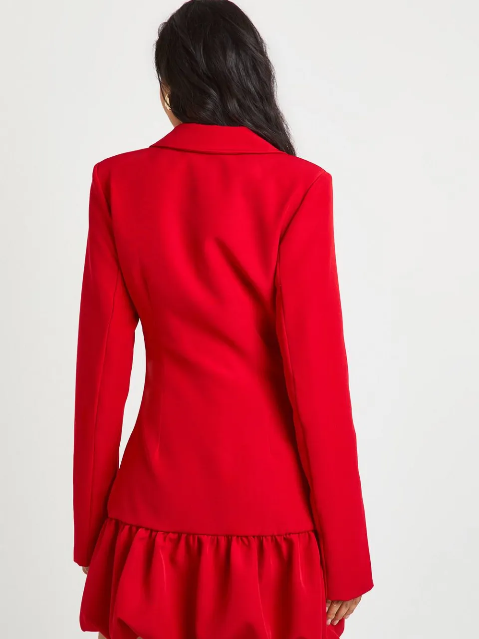 boohoo Dames Tall Blazerjurk met Diepe V-hals en Asymmetrische Zoom rood, foto 2
