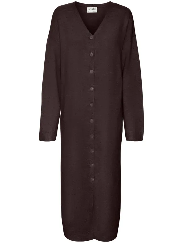 Vero Moda Gebreide jurk AWNINNA Lange jurk Chocolate Torte 1