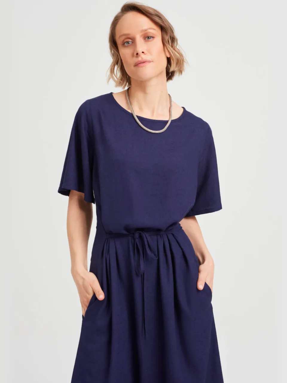 AYANI dames vegan Jurk Nika Zwart Blauw, foto 2