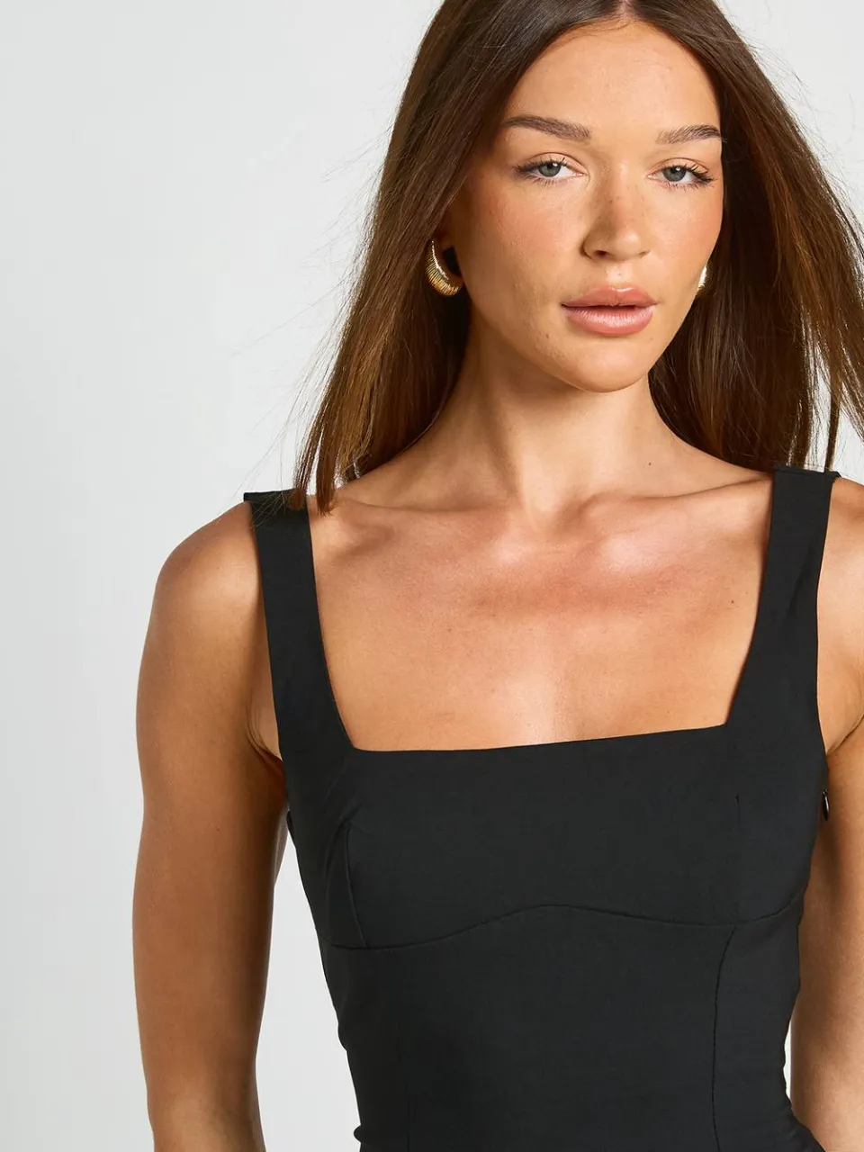 boohoo Dames Drop-hem Getailleerde Midaxi Jurk zwart, foto 4