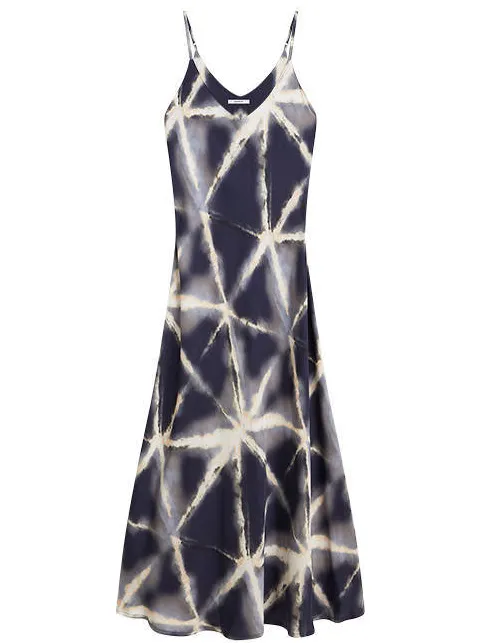 Summum viscose midi jurk met print - donkerblauw, foto 2