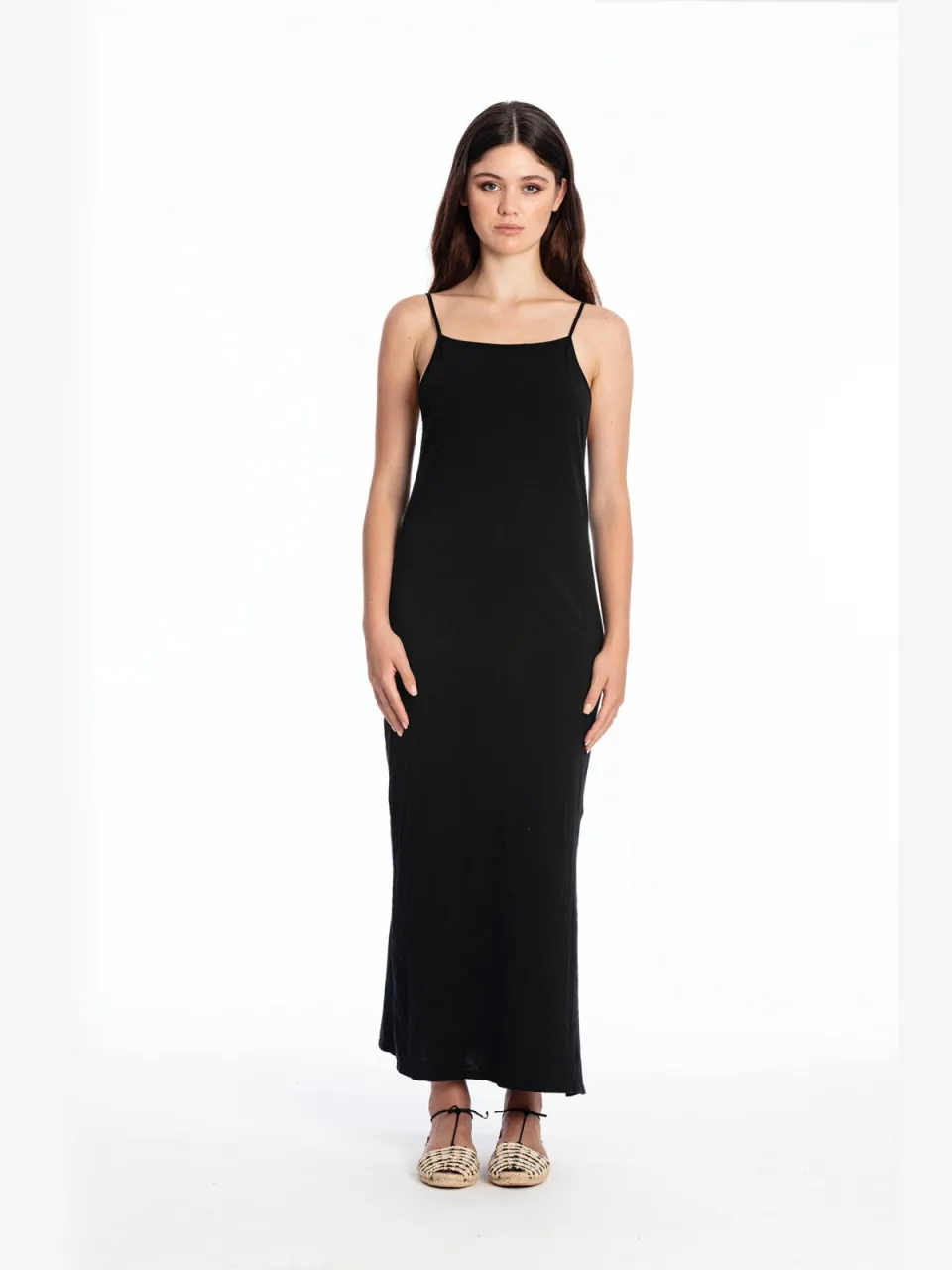 RAVENS VIEW IBIZA dames vegan Midi Jurk Farah Zwart, foto 2