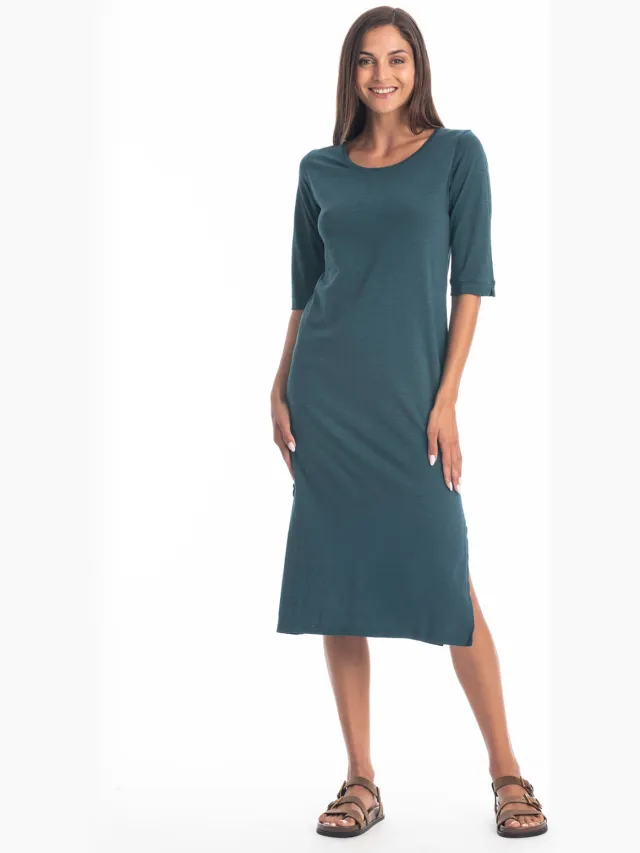 RAVENS VIEW IBIZA dames vegan Maxi Jurk Mia Oceaanblauw