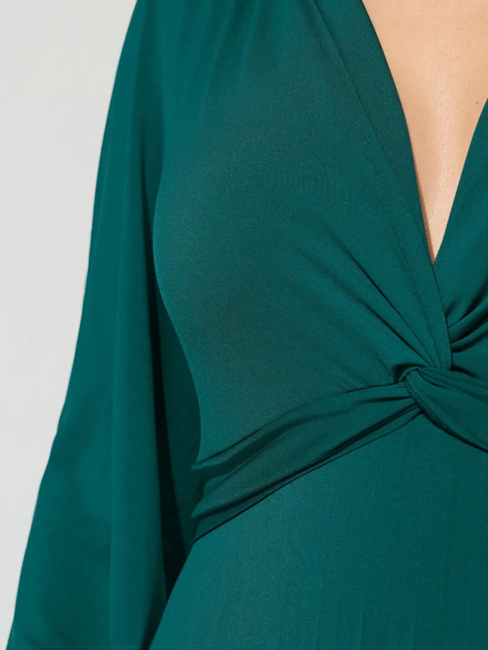 Yours London Groene Maxijurk Met Lange Mouwen En Knoopdetails, foto 5