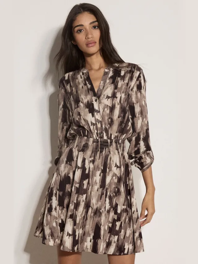 Apricot Mini-jurk met abstracte print Zwart