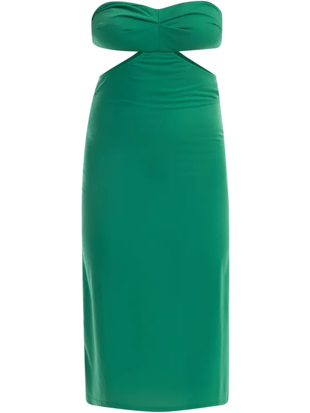 Faina Midi-jurk met uitsparingen Bosgroen